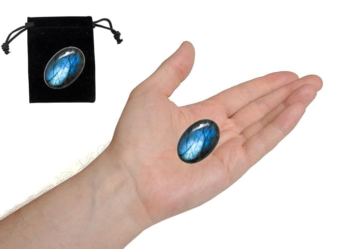 Labradorite Healing Crystal Stones, 1.25-2.0" Large Reiki Healing Gemstones Natural Tumbled Polished Stones for Energy Witchcraft Therapy Meditation thumbnail 5