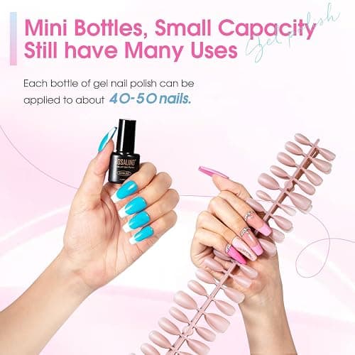 ROSALIND Vernis Semi Permanent, 48 Pièces Blanc Rose Pourpre Jaune Orange Rouge Couleurs Vernis Gel Bleu Gris Vert Marron Noir, Soak-off Mini UV/LED Vernis à Ongles Semi-permanent Manucure Kit thumbnail 3