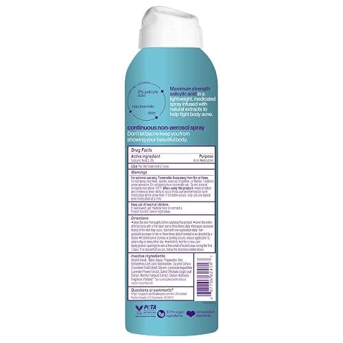 Pacifica Bacne Warrior - Bacne Salicylic Acid Spray, Back Acne Treatment Spray with 2% Salicylic Acid, Niacinamide, and Aloe, Body Acne Warrior for Body, Chest, and Back, Dermatologist Tested- 6 Fl Oz thumbnail 3