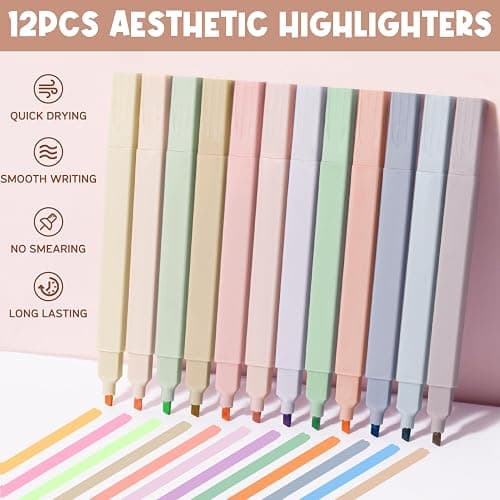 65PCS Aesthetic School Supplies with Cute Pencil Case, Pastel Highlighters Gel Pens Mechanical Pencils Set 0.5 0.7 & 2.0mm, Office Back to School Supplies College Essentials Kit Student Stationary Set thumbnail 7