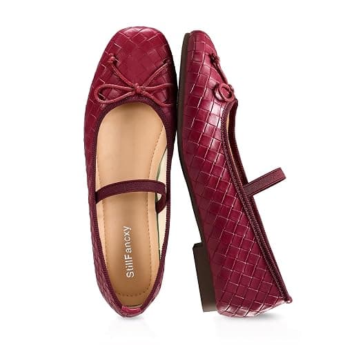 StillFancxy Ballet Flats with Bow Square Toe Ballerina Flats Slip on Bowknot Flat Shoes for Women Dressy Comfortable thumbnail 4
