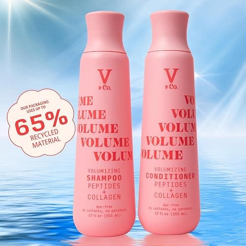V&Co. Beauty Volumizing Shampoo & Conditioner Set (12 Oz. Each) with Peptide Technology, Sulfate Free Shampoo & Conditioner for Hair Fullness and Lift thumbnail 5
