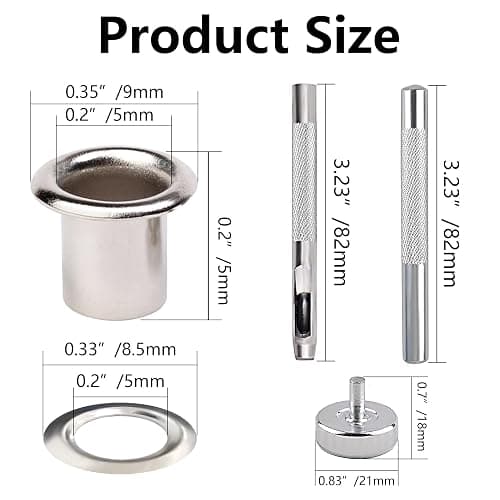YHNTGB 600Pcs 3/16inch Metal Eyelets Grommets Kit with 3 Pieces Installation Tool and Storage Box for Shoes Clothes Crafts Bag DIY Project 4 Colors thumbnail 5