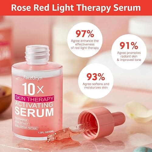 Red Light Therapy Serum, Red Light Therapy Activation Serums Amplify Effects & Reduce Wrinkles with Hydrating, Vitamin E Redlight Serum for Face, Rose Extract Facial Serums for Women, 1.0 FL.OZ thumbnail 8