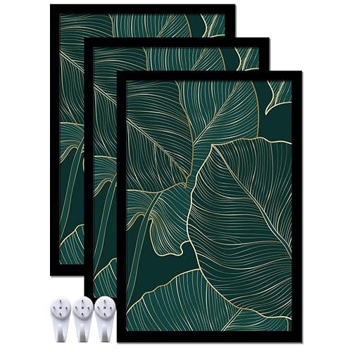 keibiubu Black Picture Frame Set of 3, 16x24 Picture Frame for Photo Poster Canvas Certificate Document Display Horizontally or Vertically High Transparent Wall Gallery(Size 16 x 24 inches) - Image 1