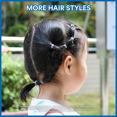 Teenitor Clear Elastic Hair Bands, 2000pcs Mini Hair Rubber Bands, Hair Ties, Soft Hair Elastics Ties, 2mm in Width and 30mm in Length thumbnail 8