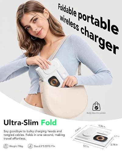 3 in 1 Foldable Charging Station for Apple Products,Wireless Charger for iPhone 17 16 15 14 13 12 Pro Max,Travel Dock Adapter&Light for iWatch Series 11 10 9 Ultra 3/2 SE 3/2,for AirPods 4 3 2 Pro 3/2 thumbnail 5