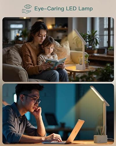 Addtam LED Desk Lamp with Pen Holder, Study Lamps with 3 Outlets 4 USB Charging Ports(2 USBC), 3 Color Modes Desk Light Touch Lamp, Small Desk Lamps for Home Office College Dorm Room Essentials thumbnail 5