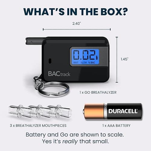 BACtrack Go Keychain Breathalyzer (Black) | Ultra-Portable Pocket Keyring Alcohol Tester for Personal Use thumbnail 6