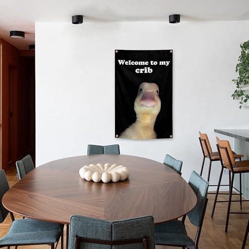 Welcome to My Crib Flag 2x3 Feet Funny Duck Flag Indoor and Outdoor Decorations with Brass Grommets for Home Decor, University Dormitory, Party Events, Bedhead Background, Gifts thumbnail 6