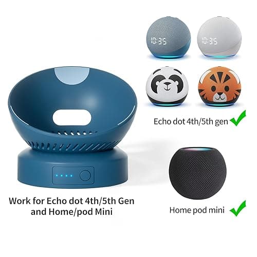 Liboer Battery Base for Echo dot 5th Generation Portable Echo Dot 4th Generation and Homepod Mini Battery Stand Accessories， not Including The Speaker(White) - White thumbnail 2