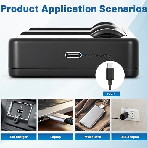 FCDAZR LP-E8 Battery Charger Kit for Canon EOS Rebel T2i, T3i, T5i Cameras | 2-Pack Compatible with Canon EOS Rebel T2i, T3i, T4i, T5i, EOS 550D, 600D, 650D, 700D, Kiss X4, Kiss X5, Kiss X6 Cameras thumbnail 6