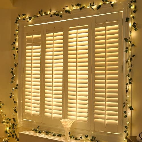 Extra Length 40ft 120 LED Vine with Fairy Lights Pothos String Lights USB Plugin & Battery Operated Leaf Lights with Timer 8 Modes Remote Decorative Light for Bedroom Graduation Party - Warm White thumbnail 3