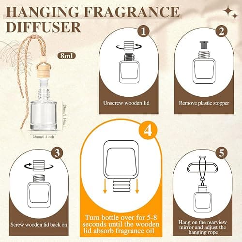 AROIC Car Air Freshener for Women, 6 Pack Air Freshener Diffuser, Mothers Day Gift for Mom, Hanging Essential Oil Air Freshener Diffuser Odor Eliminator, Cute Car Interior Decor Car Scents Accessories thumbnail 4