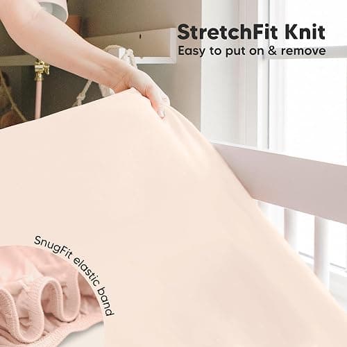 KeaBabies 2-Pack Baby Crib Sheets for Boys, Girls, 52x28 Fitted (Cameo) | Viscose Derived from Bamboo, Toddler Bed Sheets Neutral, Fitted Crib Mattress Sheet for Standard Baby Bedding, Soft, Cozy thumbnail 6