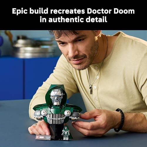 LEGO Marvel Doctor Doom Bust 76345 | Collectible Building Sets for Adults, Ages 18+, Movie Display for Bedroom or Book Shelf, 379 pieces, Gift for Marvel Fans thumbnail 3
