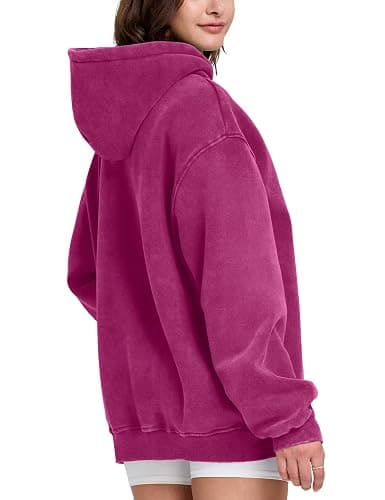 Dnzzs Acid Wash Hoodie for Womens Pullover Oversized Women's Fashion Hoodies & Sweatshirts Vintage Sweatshirt Heavyweight thumbnail 4