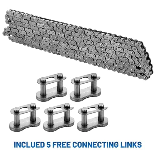 Belleone #40 Roller Chain - 10 Feet #40 Chain with 5 Connecting Links for Go Karts, Mini Bikes, Scooters, Motorcycles, Bycicles, ATV, MTV, Dirt Bike and Other Industrial Machinery - 240 Links thumbnail 6
