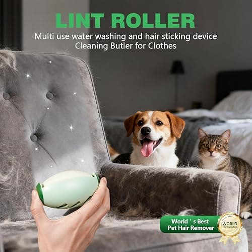 Reusable Lint Roller for Pet Hair Extra Sticky, Portable Home Travel Washable Lint Roller (1PCS) thumbnail 4