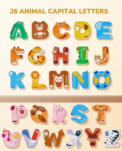 JoyCat Magnetic Letters, Alphabet ABC Fridge Magnets for Toddlers & Kids, Cute Educational Animal Toys, 26 Uppercase Refrigerator Magnets, Great Spelling Learning Gift for Preschool 2 3 4 5 Years Old thumbnail 4