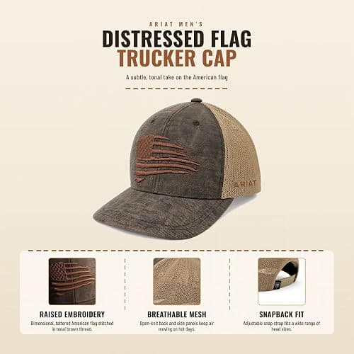 ARIAT Men's Patriot Snapback Cap thumbnail 5