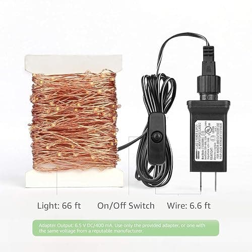 LE Fairy Lights Plug in, 20M 66ft Waterproof String Lights Indoor, Copper Wire, 200 LEDs, 3000K Warm White LED String Lights for Bedroom Decoration, Patio, Wedding, Party, Christmas thumbnail 7
