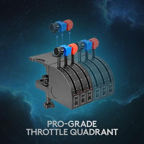 Logitech G PRO Flight Yoke System, Professional Simulation Yoke and Throttle Quadrant, 3 Modes, 75 Programmable Controls, Configurable Knobs, Steel Shaft, USB, PC - Black thumbnail 3