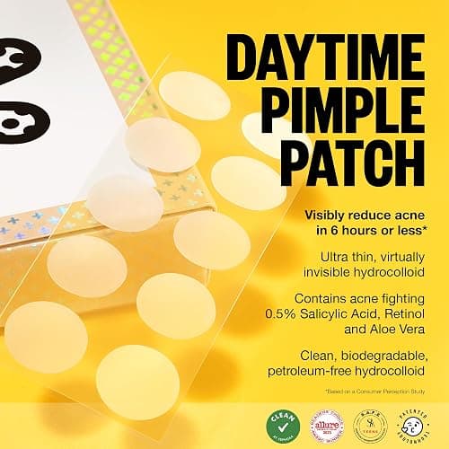 PEACE OUT Acne Day Dot, Sheer Acne Healing Dots, Virtually Invisible Wear, Hydrocolloid Pimple Patches Helps Clear Blemishes Quickly with Encapsulated Salicylic Acid, Retinol & Aloe Vera, 20 dots thumbnail 4