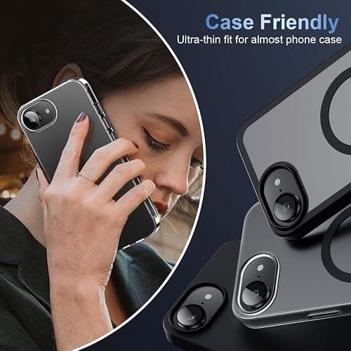 AFARER for iPhone 16e 2025 Camera Lens Protector, Individual Metal Ring Tempered Glass Lens Cover[9H Hardness][Anti-Shatter] Thin HD Camera Clear Cover, 1 Set-Black thumbnail 6