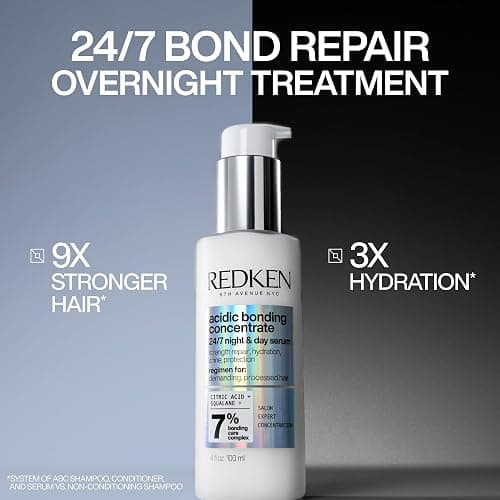 Redken Acidic Bonding Concentrate 24/7 Night & Day Serum For Damaged Hair - Nourishes & Restores, Overnight Hair Repair & Protection, Lightweight & Anti-Frizz thumbnail 4