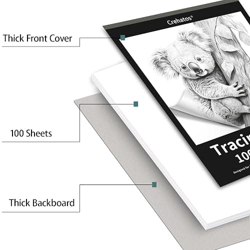 Crehatos 8.5" x 11" Tracing Paper, Translucent Tracing Pad, 100 Sheets 38lb/60gsm Vellum Art Paper thumbnail 5