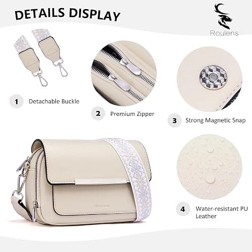 Roulens Crossbody Bags for Women Small Crossbody Wallet Purses with Card Slots Leather Shoulder Handbags Travel/Daily Use thumbnail 2