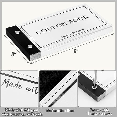 JULEASEL Personalized Coupon Book, 30 Blank Voucher Cards Booklet for All Occasions, Mothers Day Gifts for Mom, Unique Birthday Gifts for Boyfriend Wife Husband Girlfriend Best Friend thumbnail 2
