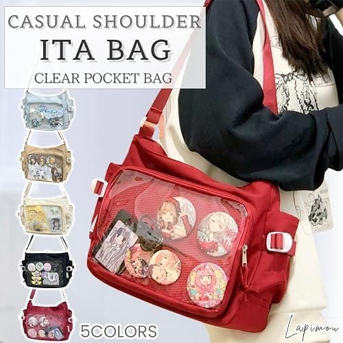 Lapimou Ita Bag Cute Kawaii Shoulder Crossbody Pin Display Ita Purse with Insert thumbnail 2