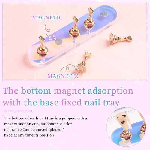 ANGNYA Nail Stand for Press on, 2 Set Aurora Nail Holder for Painting Nails Press on Nail Stands with 96 Pcs Reusable Sticky Putty for Nail Art Display Home & Salon Use thumbnail 9