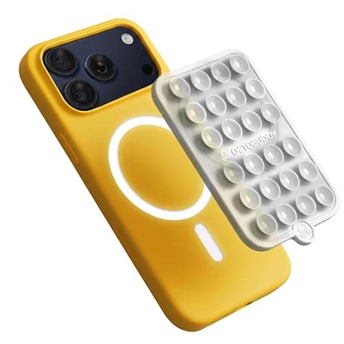OCTOBUDDY Magnet - Dual Magnetic & Suction Phone Mount - Magnetic-Compatible Silicone Mobile Holder - Hands-Free Selfies & Videos - Content Creator Accessory - 2.6″ x 3.9″, Transparent - Image 1