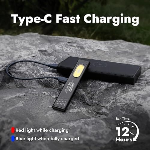 WARSUN Compact Multi-Mode Pocket LED Flashlight - 675LM, USB-C Rechargeable, IPX4, Dual Material, Red/Blue Strobe, for Everyday Carry & Travel thumbnail 8