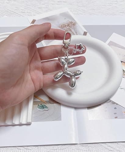 LAEKOU Star Balloon Dog Keychain for Women, Cute Y2K Key Chain Accessories, Aesthetic Charms for Bag Backpack thumbnail 6