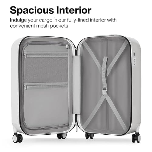 mixi 20 Inch Carry On Luggage PC Hardside Suitcases with Wheels & TSA for Travel Woman Men, Smoke White - Smoke White TSA2 - 20-inch thumbnail 3