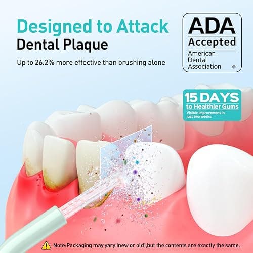 COSLUS ADA Accepted C20 Water Dental Flosser Teeth Pick, 300ML Larger Tank | Portable Rechargeable Oral Irrigator for Orthodontic & Sensitive Gums, Cordless for Travel, Family, Professional Set, Green thumbnail 2