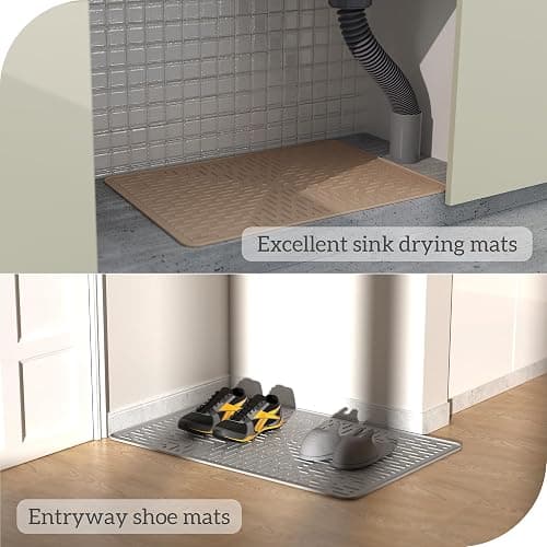 OHMO Cat Litter Mat Large Trapping Mat Premium Silicone Rubber 31.5x23.6 Sage Green, Waterproof and BPA Free Kitty Litter Box Mat, Easy to Clean and Keeps The Floor Tidy thumbnail 9
