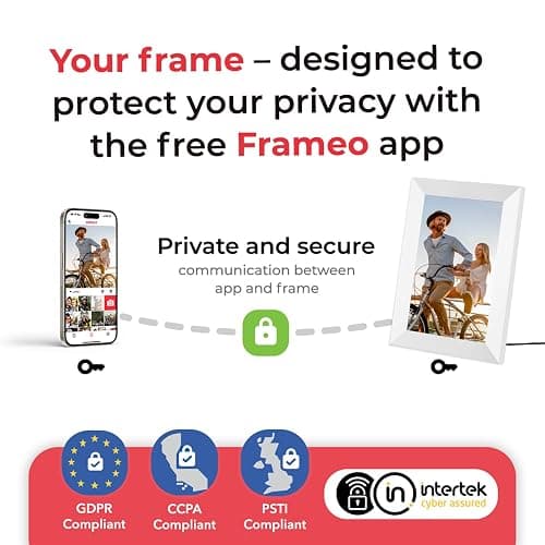 Frameo White 10.1 Inch Smart WiFi Digital Photo Frame,Digital Picture Frame Wi-Fi with 32GB Storage & SD Slot, Electronic Picture Frame IPS Touch Screen with Auto-Rotate, Gifts for Mom, House Warming thumbnail 5