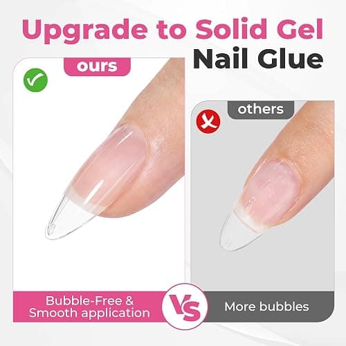UNA GELLA 2Pcs x 25g Solid Nail Glue Gel, U V Gel Nail Glue for Nail Tips | LED Light Cured Strong Long-Lasting Hold, Easy to Buff & Soak Off, for Nails Extensions Not for Press-On Nails thumbnail 5