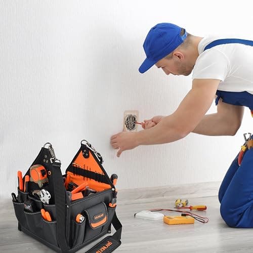 WELKINLAND 40-Pockets HVAC Tool Tote, 25L Open Top Electrician Tool Bag | Heavy-Duty Tool Bag HVAC,Easy-Access Technician Tool Bags,Stand-Up Tools Bag For Plumbers,Comfy Tools Bag With Shoulder Strap thumbnail 2