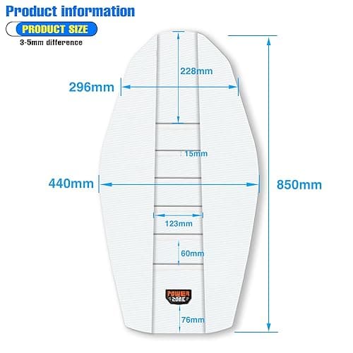MCHMFG Universal Ribbed Dirt Bike Seat Cover - Gripper Soft Seat Cover for Most Dirt Pit Bike Motorcycle (All White) - All White thumbnail 4