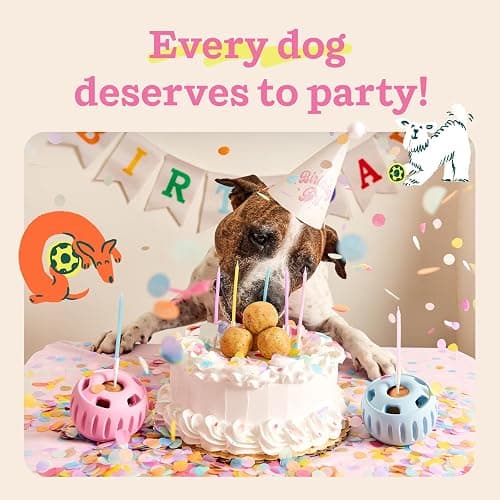 WOOF Party Pupsicle - Long-Lasting Interactive Dog Toys for Boredom - Low-Mess Design - Birthday Gifts for Dogs - Large Dog Toys - Party Pink thumbnail 6
