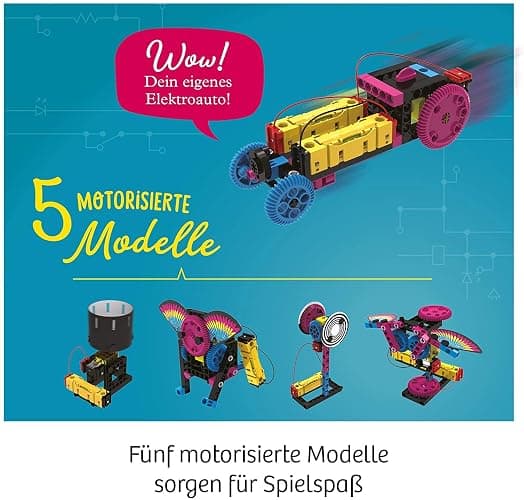 KOSMOS 620707 Electro Power – Einstieg in die Welt der Elektrizität, Amazon Exklusiv, Technik Experimentierkasten für Kinder ab 8 Jahre, Elektronik Baukasten mit 5 motorisierten Modellen thumbnail 4