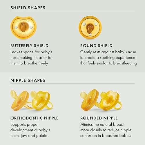 Natursutten Pacifiers 6-12 Months - 1-Pack Original Shield Orthodontic Nipple Natural Rubber Safe & Soft BPA-Free Pacifiers for Breastfeeding Babies - Newborn Pacifiers Made in Italy thumbnail 4