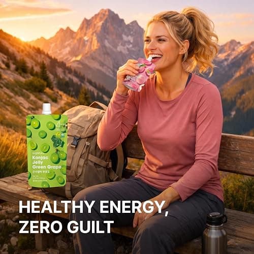 Sugarlolo Konjac Sweet Peach Jelly Snack - Vegan Jello with Zero Sugar | Only 4 Calories per Pouch | Low Calorie Korean Snacks5.29 Oz (150g) | 10 Pack thumbnail 6