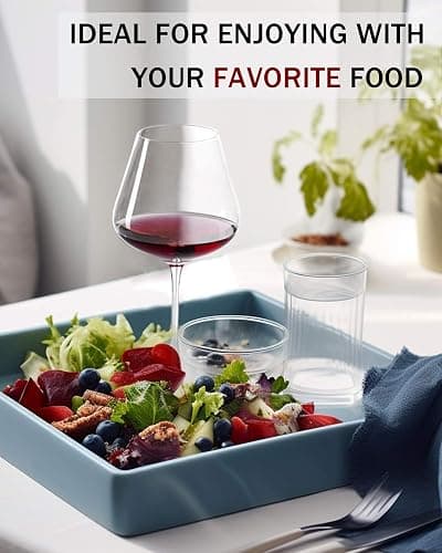 JBHO Hand Blown Italian Style Crystal Burgundy Wine Glasses - Lead-Free Premium Crystal Clear Glass - Set of 2-21 Ounce - Gift-Box for any Occasion thumbnail 9